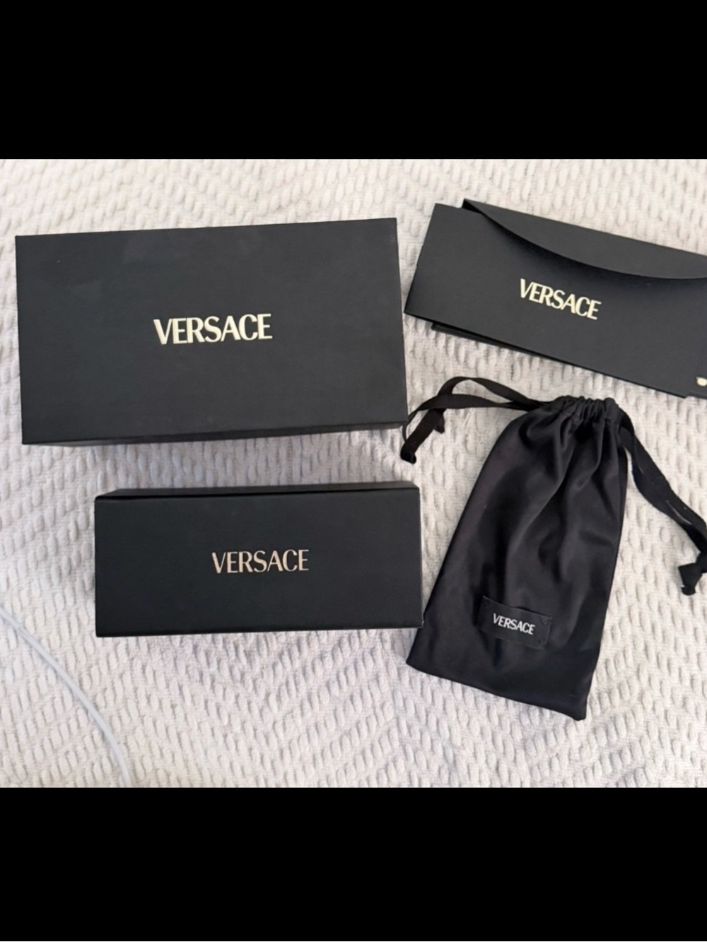 Versace Black and Gold Branded Glasses Packaging Set